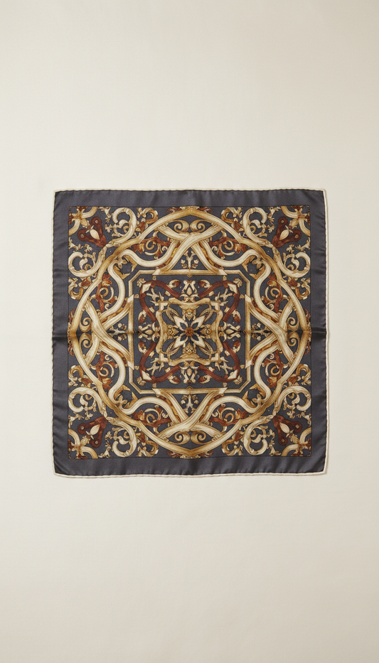 Silk Scarf with Gold Hand Detailing